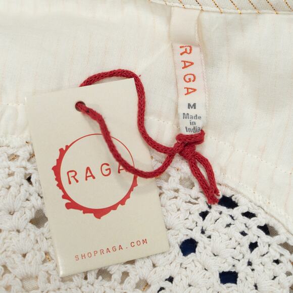 Raga Off White Jaya Wrap Crop Top Size Medium - Picture 8 of 12